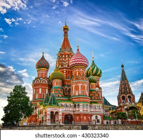 St Basils Cathedral On Red Square In Moscow