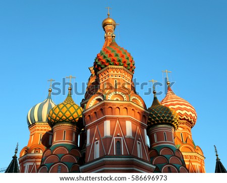 St Basils Cathedral photographed in close-up in Moscow on red square