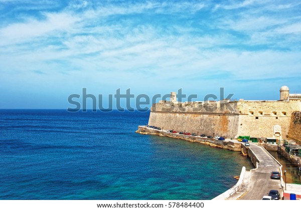 St Elmo\
Port at Grand Harbor in Valletta in\
Malta