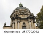 St. Eucharist Church, the former Dominican Church in Lviv, Ukraine. On the church, in Latin "Soli Deo honor et gloria" ("One God