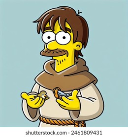 St. Francis of Assisi if he was a character from Los simpson