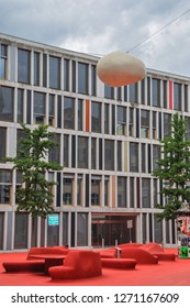 ST GALLEN, SWITZERLAND - JULY, 2015: City Lounge In St. Gallen, Switzerland. It Is An Outdoor Space In The Center Of St. Gallens Designed By Carlos Martinez In Collaboration With Pipilotti Rist