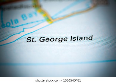 St. George Island. Florida. USA On A Map