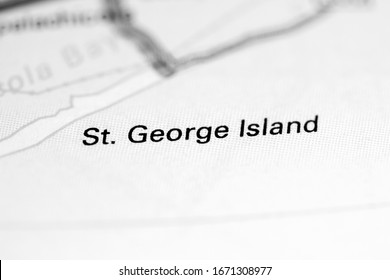 St. George Island. Florida. USA On A Map