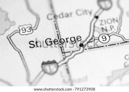 St George USA On Map Stock Photo - St George Usa On Map 450w 791273908