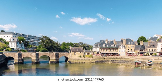 St Goustan port- Auray village in France,  Brittany region,  Morbihan department