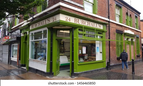 St Helens, Merseyside. UK. 07/20/2019 Burchalls Traditional Butcher Shop.