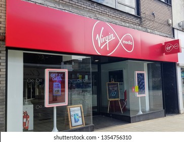 St Helens, Merseyside, UK. 31/03/2018 A Virgin Mobile Shop Operated By The Virgin Media Group