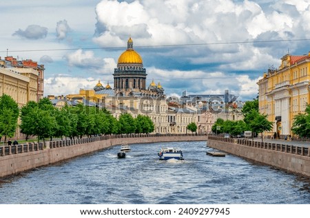 St. Isaac's cathedral and Moyka river, Saint Petersburg, Russia