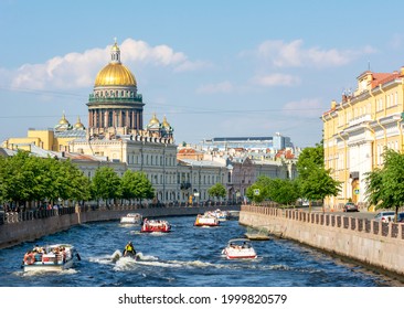 St. Isaac's Cathedral and Yusupov palace along Moyka river, Saint Petersburg, Russia - Powered by Shutterstock