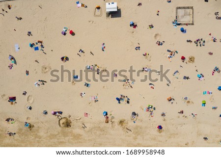 Similar – Aerial Summer View Of Crowded Beach Full Of People