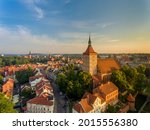 St. James Co-Cathedral Basilica, Evangelical Church, Castle of the Warmian Chapter, Garrison Church of Our Lady Queen of Poland - at sunrise - Olsztyn, Warmia and Masuria, Poland, Europe