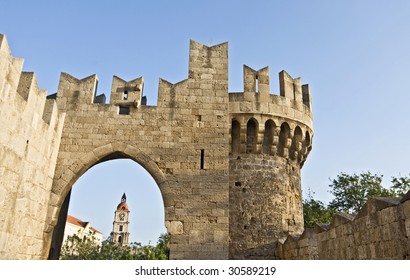 St John Knights Castle At Rhodes Island In Greece