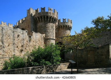 St John Knights Castle At Rhodes Island In Greece