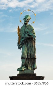 St. John Of Nepomuk (Ian Nepomuk) On Charles Bridge, Prague, Czech Republic