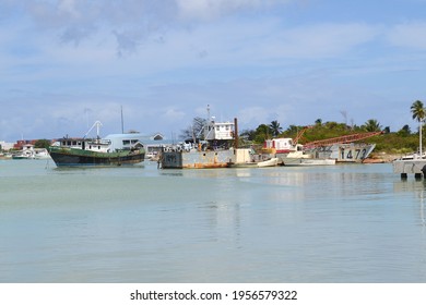 ST. JOHNS, ANTIGUA - 21 MAR 2012: Fishing Boats At Dock In St. Johns, Antigua, Caribbean.