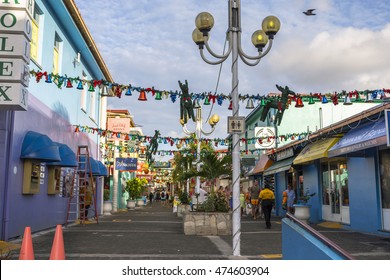 St. John's, Antigua and Barbuda - January 09, 2016: Downtown of Saint John's, Antigua. It is the commercial centre and the main port of the island Antigua.