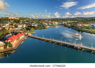 ST JOHNS, ANTIGUA - NOVEMBER 6:  St Johns waterfront pictured on November 6, 2013.  St Johns is the capital of the island of Antigua, one of the Leeward Islands in the West Indies.
