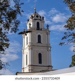 St Johns Church Bell Tower in the Old Town of Vilnius, Lithuania