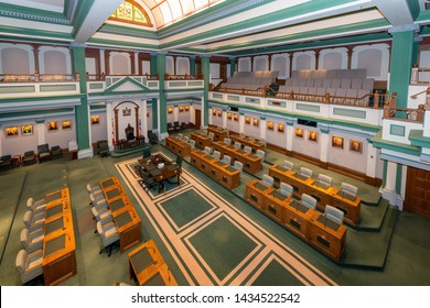 St. John's, Newfoundland/Canada - June 2019: The House Of Assembly Newfoundland And Labrador Opened In 1991 On The Main Floor Of The Confederation Building. This Is Where Legislation Is Made.