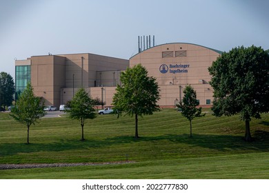 St. Joseph, MO United States Of America - August 2nd, 2021 : Boehringer Ingelheim Campus View.  Large International Pharmaceutical Company Building Exterior.