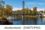 St. Joseph River Suspension Bridge in Mishawaka, Indiana