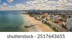 St Kilda Beach in the winter sunlight, Melbourne Australia