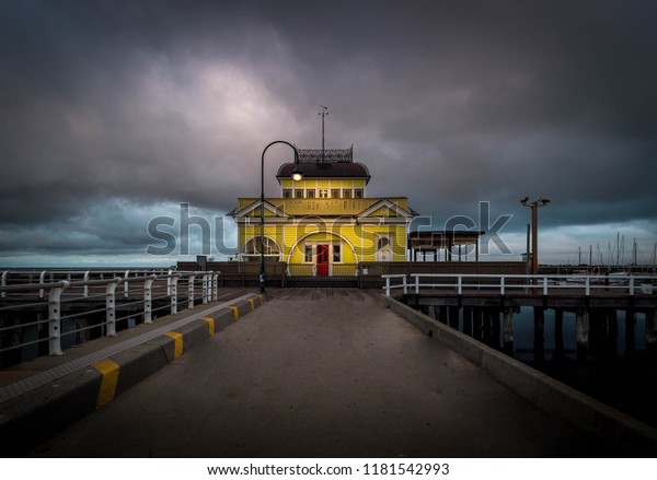 St Kilda Pier Sunrise On Wet Stock Photo Edit Now 1181542993