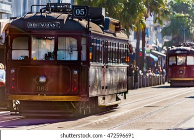 ST KILDA, VICTORIA, AUSTRALIA, JULY 28: The Melbourne Restaurant Tram In Acland Street On July 28, 2016.