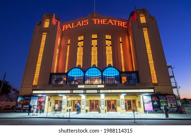 St Kilda, Victoria, Australia - May 2021: The Historic Palais Theatre (1927) In Melbourne's St Kilda Is An Early 20th Century Picture Palace And Now A Live Music And Performance Venue