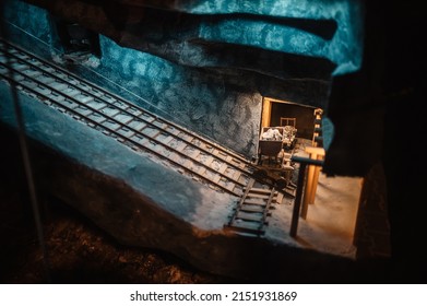 St. Kinga's Chapel in the Wieliczka Salt Mine near Krakow. Opened in the 13th century, the mine produced table salt. Underground corridor in Wieliczka Salt Mine. Add noise - Shutterstock ID 2151931869