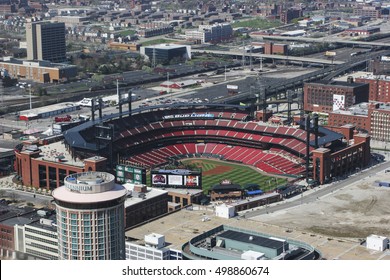 St. Louis - Circa May 2008: Busch Stadium - Home Of The Cardinals - From The Top Of The Gateway Arch I