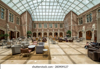 ST. LOUIS, MISSOURI - MAY 28: Law Building Atrium On The Campus Of Washington University On May 28, 2015 In St. Louis, Missouri