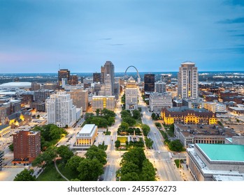 St. Louis, Missouri, USA downtown cityscape at twilight. - Powered by Shutterstock