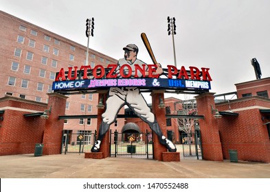 St. Louis , Missouri / USA - January 10th 2018: The Autozone Park Baseball Stadium In Downtown St. Louis, Home To The  St. Louis Cardinals Baseball Team  . 