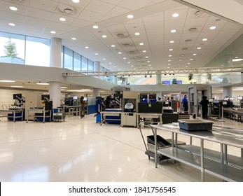 St. Louis, MO/USA - 10/2/20:  The TSA Security At St. Louis, MO Lambert International Airport STL.