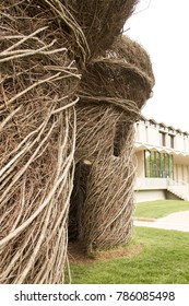 St. Louis, Mo./USA-4/7/2012: Outside Walls Of Twig House Exhibit On Campus At Washington University In St. Louis, Mo.