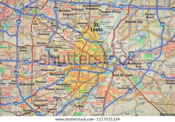 St Louis On Usa Map Stock Photo 1117031324 Shutterstock St Louis On Usa Map 600w 1117031324