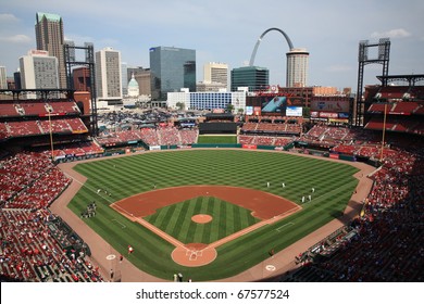 ST. LOUIS - SEPTEMBER 18: A late season baseball game at Busch Stadium between the Cardinals and San Diego Padres, with both teams fighting for a playoff berth, on September 18, 2010 in St. Louis.