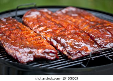 St Louis Style BBQ Ribs Glazed In Sauce