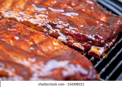 St Louis Style BBQ Ribs Glazed In Sauce