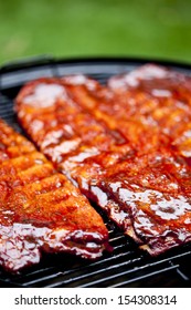 St Louis Style BBQ Ribs Glazed In Sauce