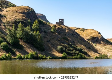 St Margaret Loch In Holyrood Park In Edinburgh