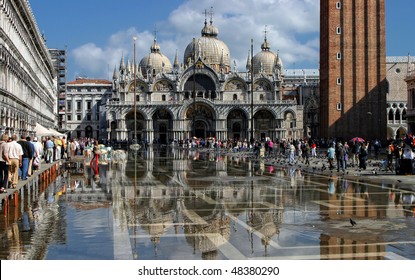 St. Marks Cathedral And Square In Venice, Italy