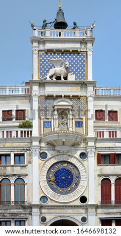 St Mark's Clocktower in St Mark's square, Venice, Italy