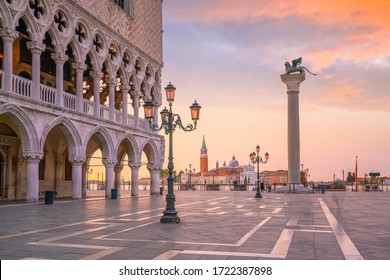 St. Mark's square in Venice during sunrise in Italy