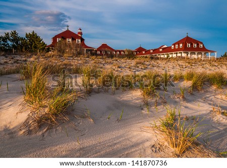 Similar – Foto Bild Leuchtturm auf der Düne