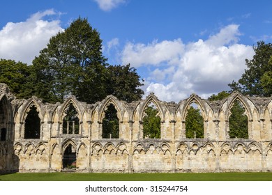 St. Marys Abbey Ruins Situated In Museum Gardens In York, England.