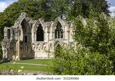 St. Marys Abbey Ruins Situated In Museum Gardens In York, England.