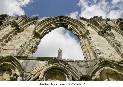 St Marys Abbey Ruin,view Of Old Wall In York, England, United Kingdom